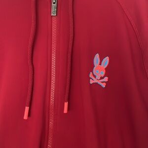 Psycho Bunny - Bennett Cotton Embroidered Full Zip Hoodie - Mulled Wine - XXL